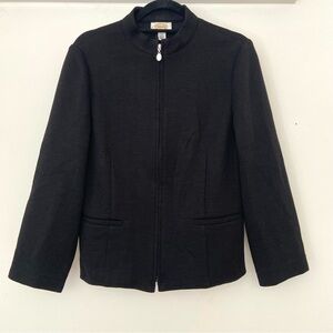 Talbots Cardigan Blazer Size 10 Wool Zip Up Career Pockets Office Business Corp